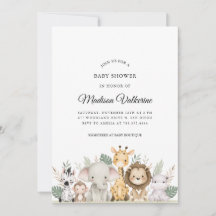 Minimalistische Abenteuer-Waldtiere-Baby-Party