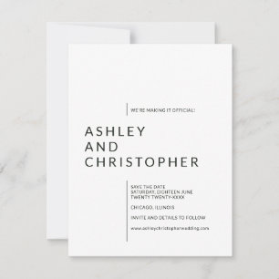 Minimalistische Abgeschiedene Namen Hochzeit Save The Date