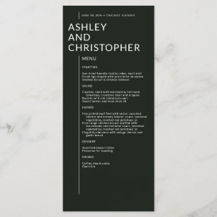Minimalistische Abgeschiedene Namen Menükarte