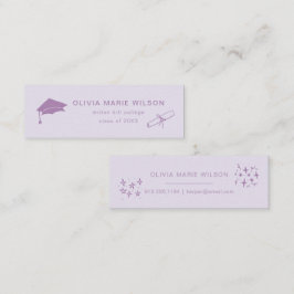 Minimalistische Abschluss Icon Name Card Lila Mini Visitenkarte