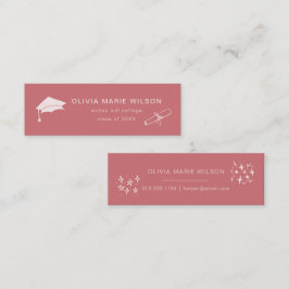 Minimalistische Abschluss Icon Name Card Rosa Mini Visitenkarte