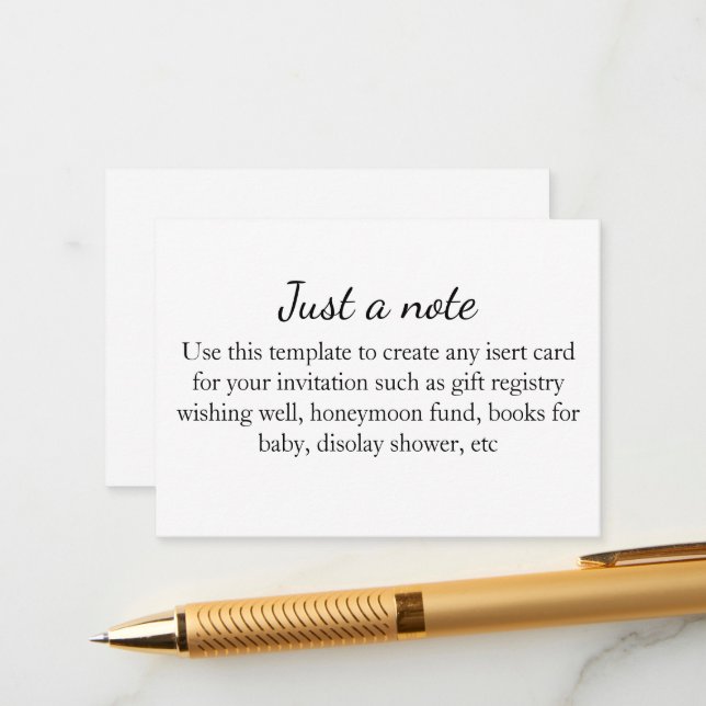 Minimalistische Abschlusskarte Moderne Hochzeit Begleitkarte (Vorderseite/Rückseite Beispiel)