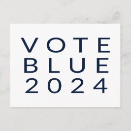 Minimalistische Abstimmung Blue Kamala Harris 2024 Postkarte