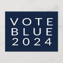 Minimalistische Abstimmung Blue Kamala Harris 2024 Postkarte