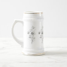 Minimalistische Abstract Line Art Kaffeetasse