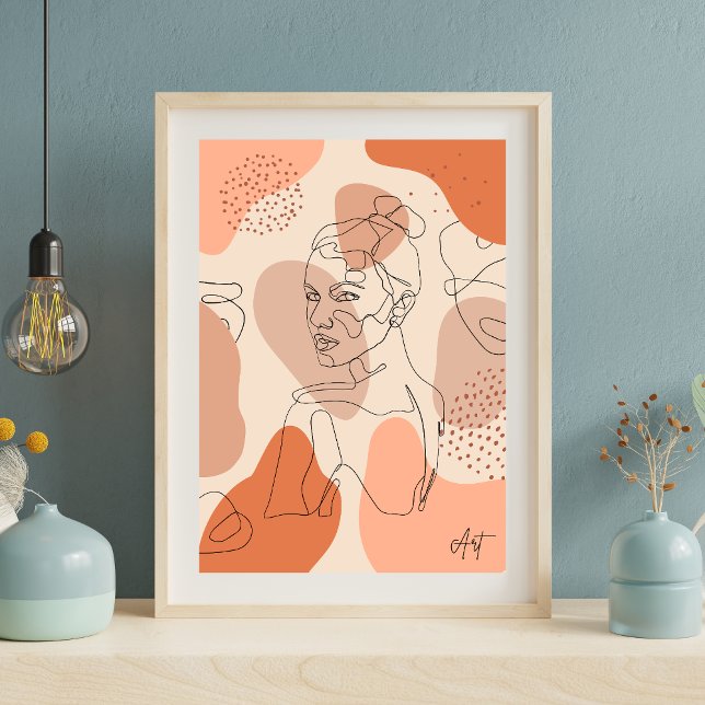 Minimalistische Abstrakt Line Art Woman Wall Poste Poster (Von Creator hochgeladen)