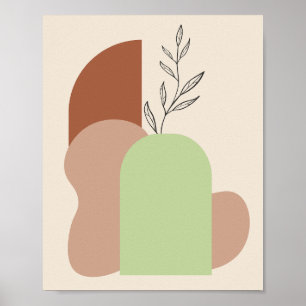 Minimalistische abstrakte Architektur- und botanis Poster