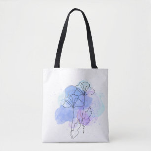 Minimalistische abstrakte Blumen-Tasche