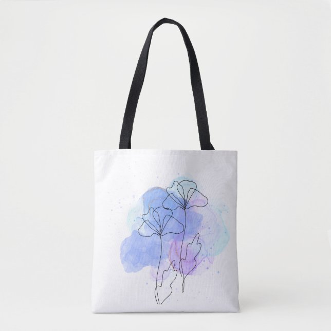 Minimalistische abstrakte Blumen-Tasche (Vorderseite)