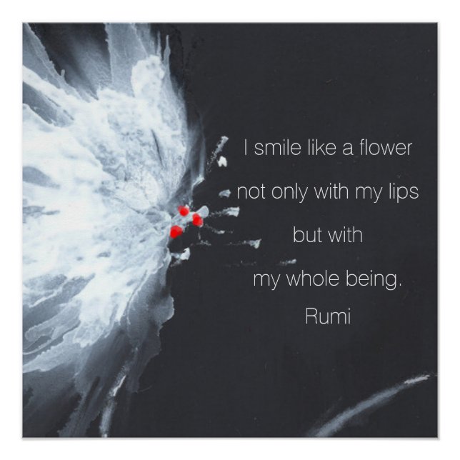 Minimalistische Abstrakte Blumenart Poster (Vorderseite)