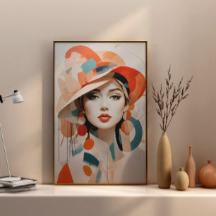 Minimalistische Abstrakte Boho Woman Wall Art Post Poster