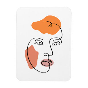 Minimalistische Abstrakte Fassade Portrait Line Ar Magnet