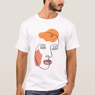 Minimalistische Abstrakte Fassade Portrait Line Ar T-Shirt