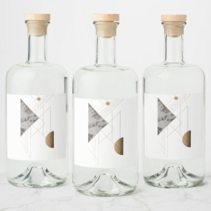 Minimalistische Abstrakte Geometrie Alkoholflaschenetikett