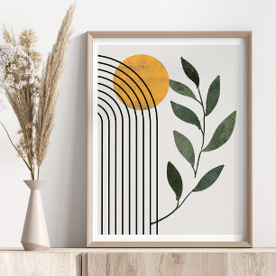 Minimalistische Abstrakte geometrische botanische Poster