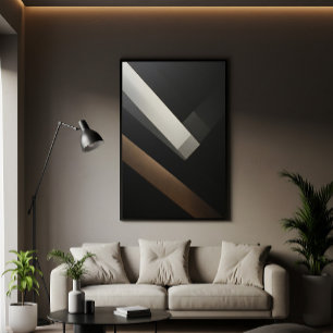 Minimalistische abstrakte geometrische diagonale B Poster