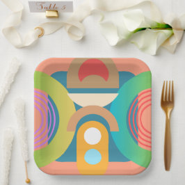 Minimalistische Abstrakte geometrische Formen Pappteller