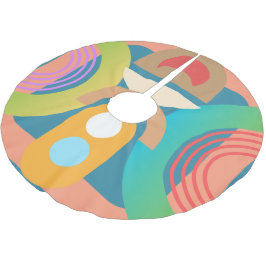 Minimalistische Abstrakte geometrische Formen Polyester Weihnachtsbaumdecke