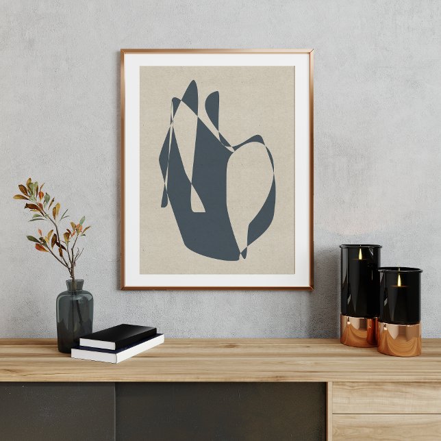 Minimalistische Abstrakte geometrische graue neutr Poster (Von Creator hochgeladen)