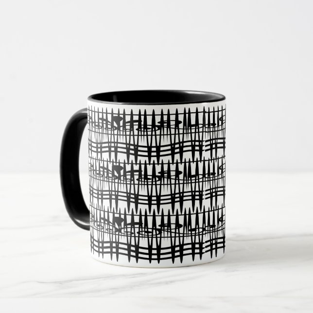 Minimalistische abstrakte geometrische Linien Tasse (Vorderseite Links)