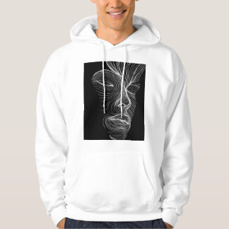 Minimalistische abstrakte Gesichtslinienkunst. Hoodie