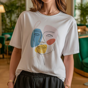 Minimalistische Abstrakte Gesichtspassage Eine Lin Tri-Blend Shirt