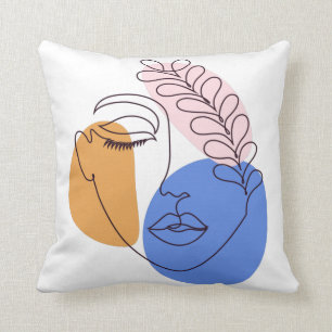 Minimalistische Abstrakte Gesichtspassage Portrait Kissen