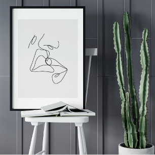 Minimalistische Abstrakte Gesichtspassage Portrait Poster