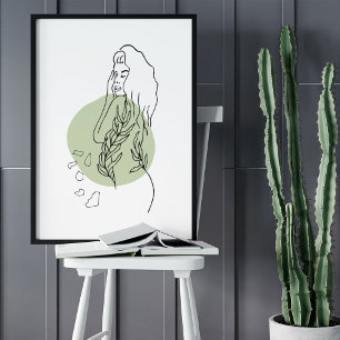 Minimalistische Abstrakte Gesichtspassage Portrait Poster