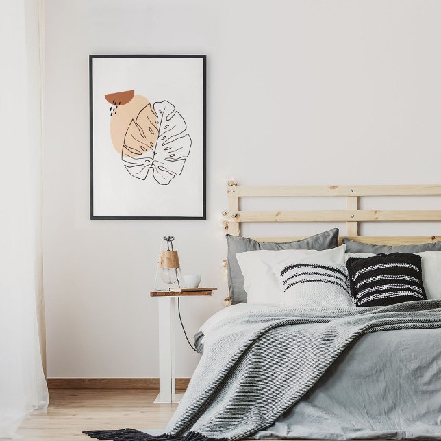 Minimalistische Abstrakte Gesichtspassage Portrait Poster (Minimalist Abstract Face Portrait Line Art Drawing Poster)