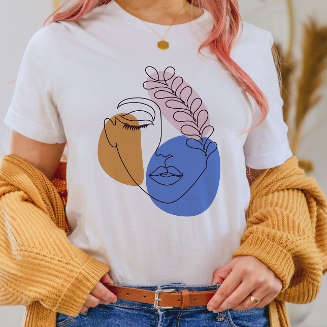 Minimalistische Abstrakte Gesichtspassage Portrait T-Shirt (Von Creator hochgeladen)