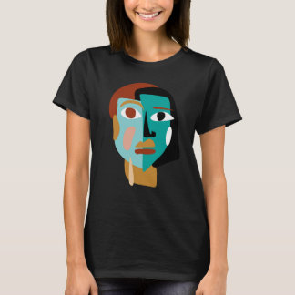 Minimalistische Abstrakte Gesichtspassage Portrait T-Shirt