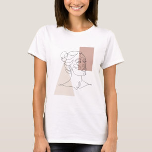 Minimalistische Abstrakte Gesichtspassage Portrait T-Shirt