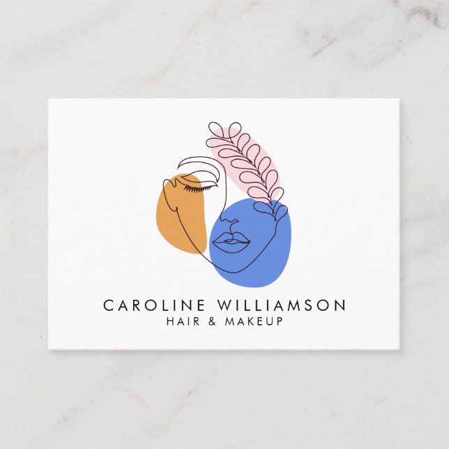 Minimalistische Abstrakte Gesichtspassette Art QR  Visitenkarte (Vorderseite)