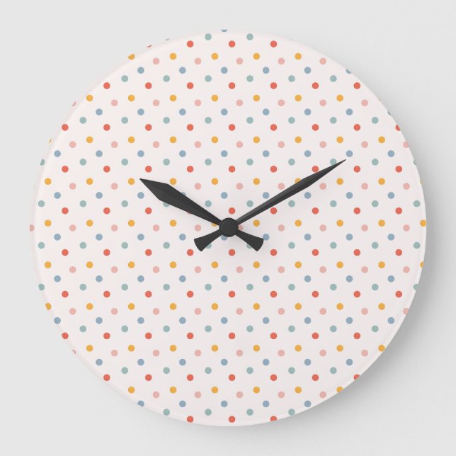 Minimalistische Abstrakte Kleine Punkte Pastell-Er Große Wanduhr (Vorderseite)