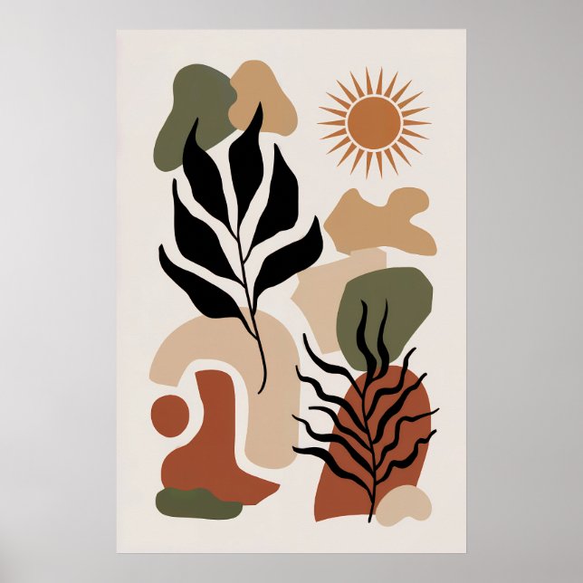 Minimalistische Abstrakte Kunst Moderne Vector Ill Poster (Vorne)