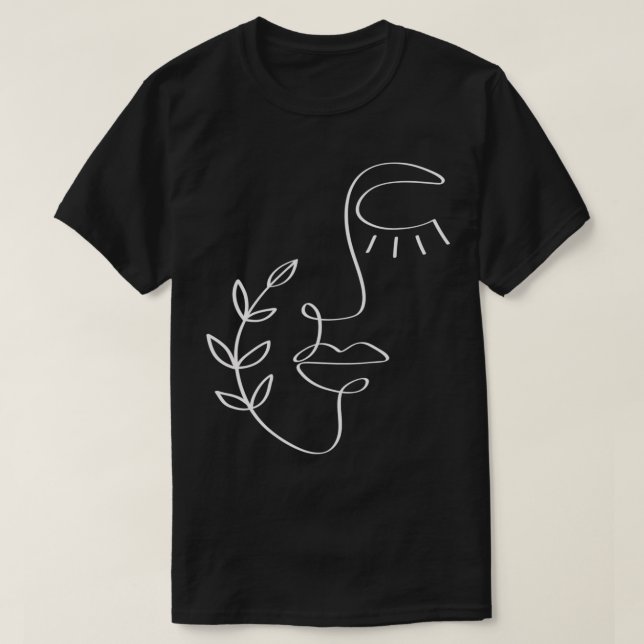 Minimalistische Abstrakte Linie Kunst, Dichtung un T-Shirt (Design vorne)