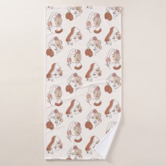 Minimalistische Abstrakte Linie Kunst Frauen im Ge Badehandtuch