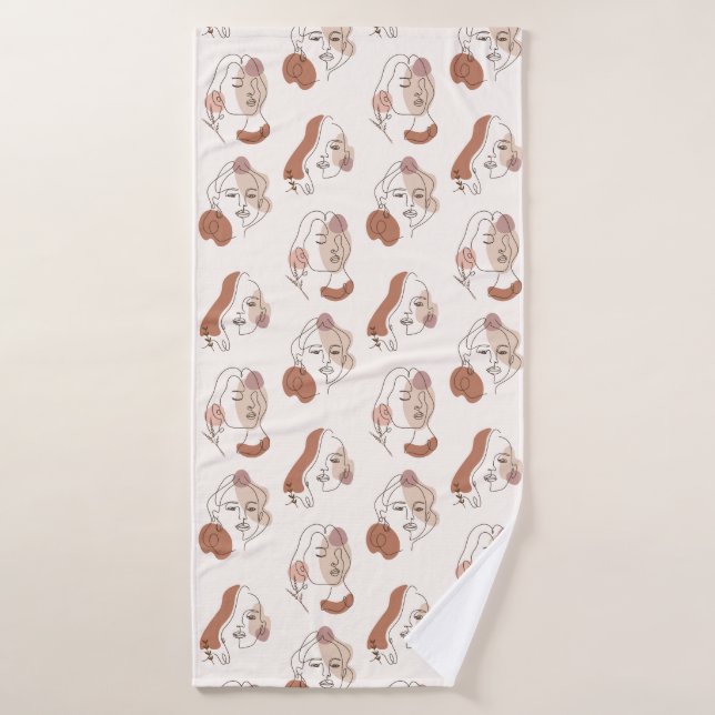 Minimalistische Abstrakte Linie Kunst Frauen im Ge Badehandtuch (Badehandtuch)