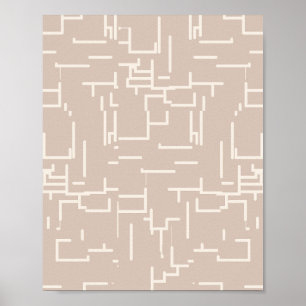 Minimalistische Abstrakte Linien, neutrale Beige Poster