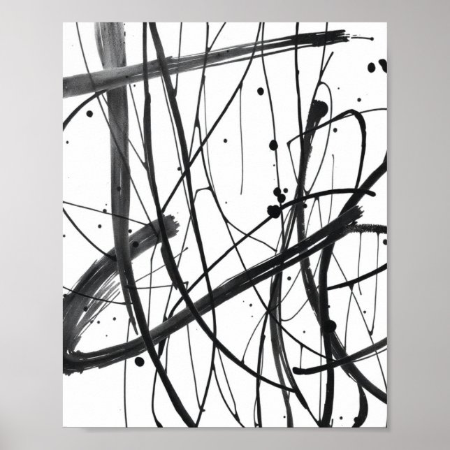 Minimalistische abstrakte Liniendrucke  Poster (Vorne)