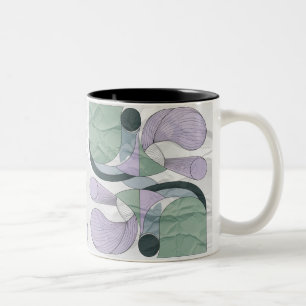 Minimalistische Abstrakte Muster-Tasse in weichen  Zweifarbige Tasse