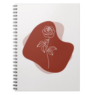 Minimalistische abstrakte Rosenlinienkunst Notizblock