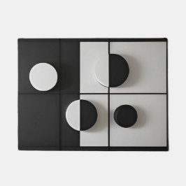Minimalistische Abstrakte Schwarz-Weiß-Kunst Fußmatte