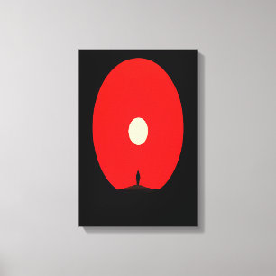 Minimalistische Abstrakte Sunset Silhouette Art Leinwanddruck