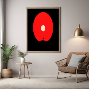 Minimalistische Abstrakte Sunset Silhouette Art Poster