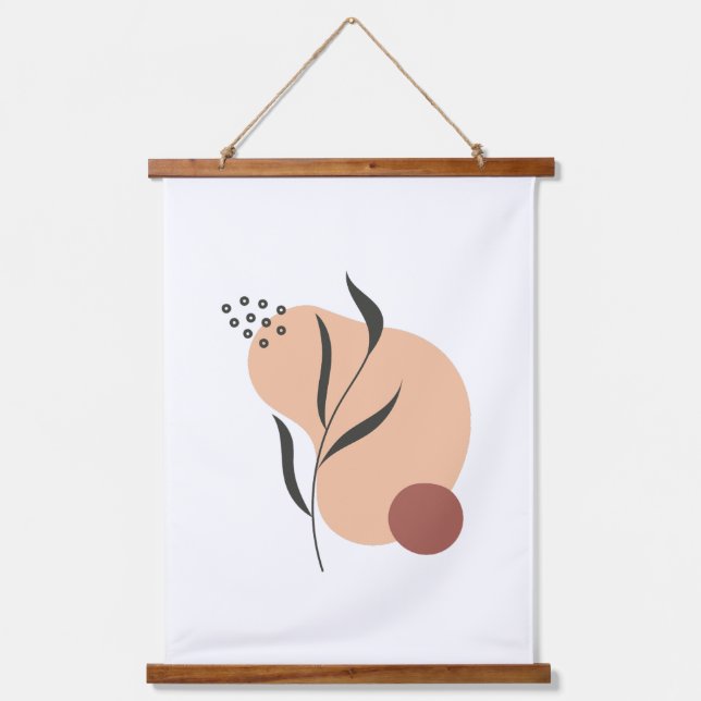 Minimalistische Abstrakte Wall Kunst Wandteppich Mit Holzrahmen (Vorderseite)