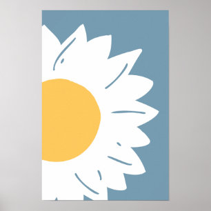Minimalistische abstrakte Wandkunst mit Gänseblümc Poster