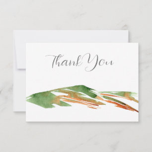 Minimalistische Abstrakte Wasserfarbenberge Dankeskarte