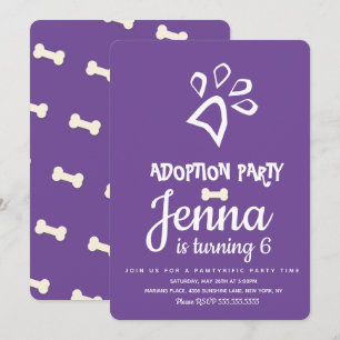 Minimalistische Adoptions-Haustier-Hunde-Geburtsta Einladung